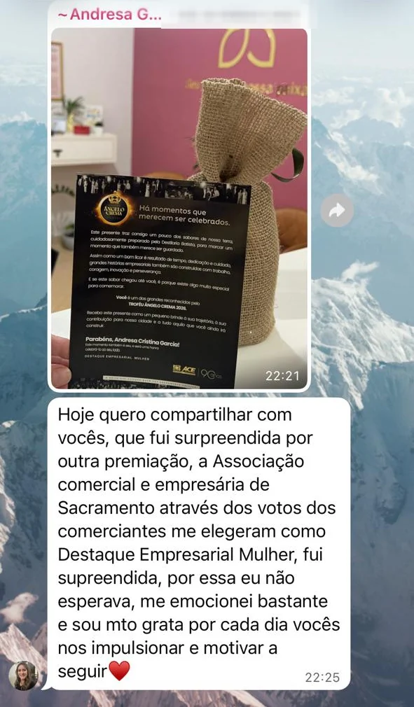 Print do grupo da mentoria: Andresa Cristina Garcia