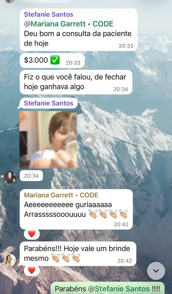 Print do grupo da mentoria: Stefanie Santos